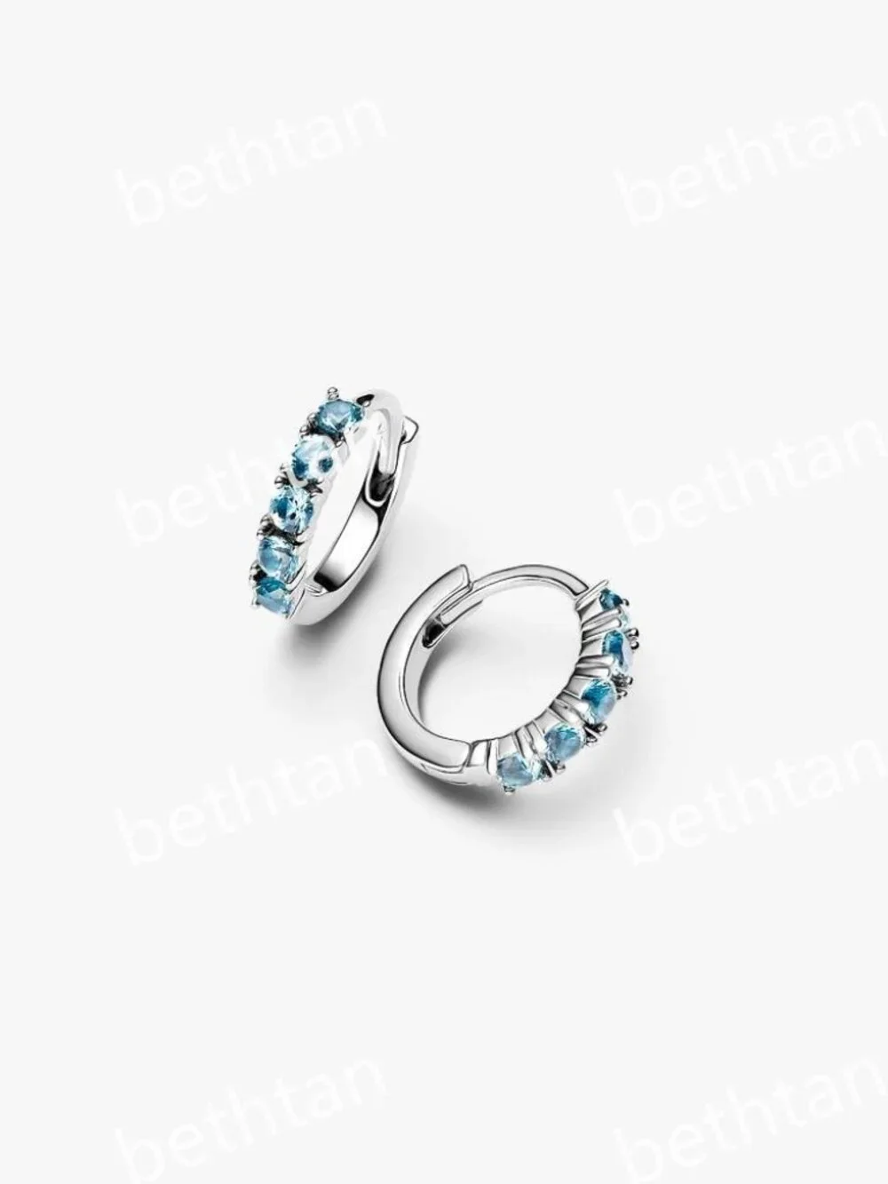 Light Blue Huggie Earrings